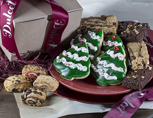 Dulcet Gift Baskets Christmas Classic Array of Festive Holiday Cookies-Chocolate Brownies, and Rugelah ideal Holiday Gift for Family, him, Her, Friends, & Siblings.