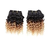 Emmet 2pcs/lot 100g Short Wave 8Inch Brazilian Kinky Curly Human Hair Extension, with Hair Care Ebook