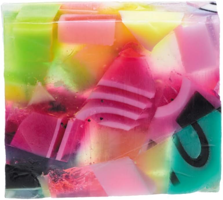 Bomb Cosmetics Technicolour Dream Vegan Friendly Soap Slice Bar, Nectarine and Cilantro Scented, With Pure Essential Oils, Handmade and Cruelty Free, 100g