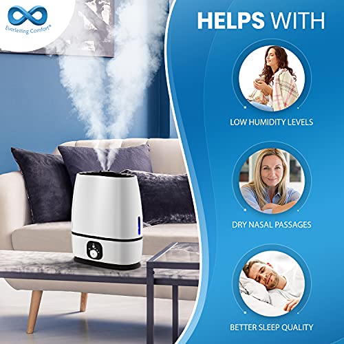 50Hour Ultrasonic Cool Mist Humidifiers for Bedroom (6L) Quiet