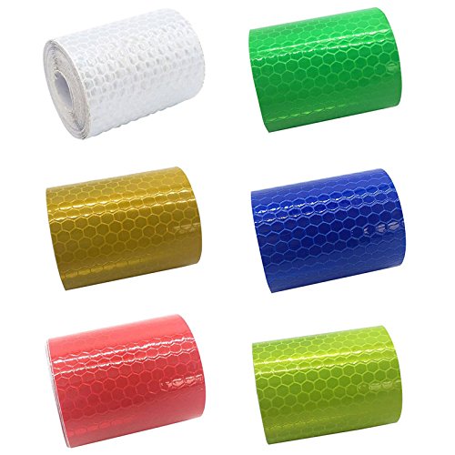 MeiBoAll Car Warning Tape,3M Waterproof Reflector Tape Roll Safety Warning Tape Automobile Safety Identification Reflective Strips (Blue)