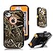 iPhone 4s Holster Case, Harsel Defender Series Heavy Duty Tree Camo Shockproof Full Body Hybrid Combo Military w' Belt Clip Built-in Screen Protector Case Cover for iPhone 4s - Straw Orange