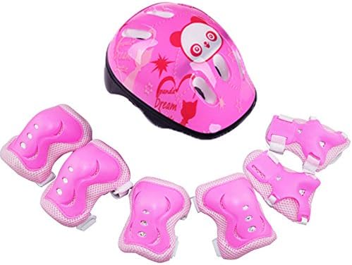 GFULLOV Helmet Protector Set Roller Protective Gear Knee Outdoor Safeguard Pads Safety Elbow 7pcs/set Sports Skating Adjustable Riding Cycling Wrist For Kids