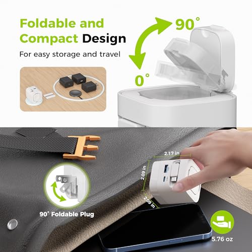 CHARCO 4 en 1 Cargador para Apple Watch, 35W Cargador USB C con Cable Retráctil Integrado Incluye 2 Puertos USB, Cargador Inalámbrica Compatible con iPhone/AirPods/Relojes Smartwatch, Blanco