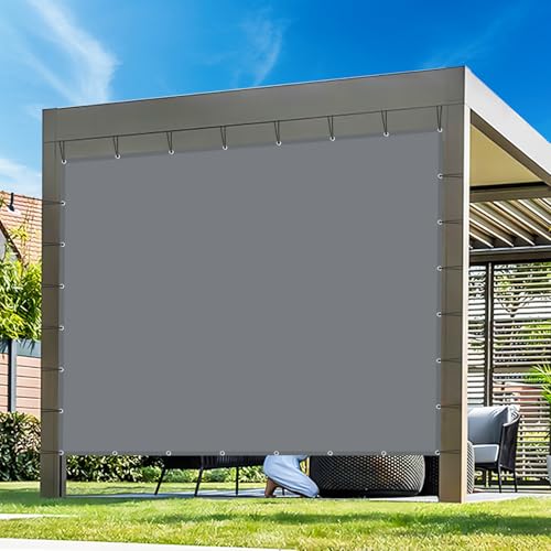 IMSGVIFO Waterproof Shade Sail, Rectangular Shade Sail with Eyelets and Cords, UV Protection Shade Sail for Patio, Terrace, Garden, Balcony, Outdoor, Dark Grey - 3 x 5 m
