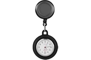 iplusmile Nurse Fob Watch, Retractable Nurse Watch with Second Hand for Nurses Digital Clip on Lapel Watch Portable Pocket Watch for Nurses Doctors Students Women
