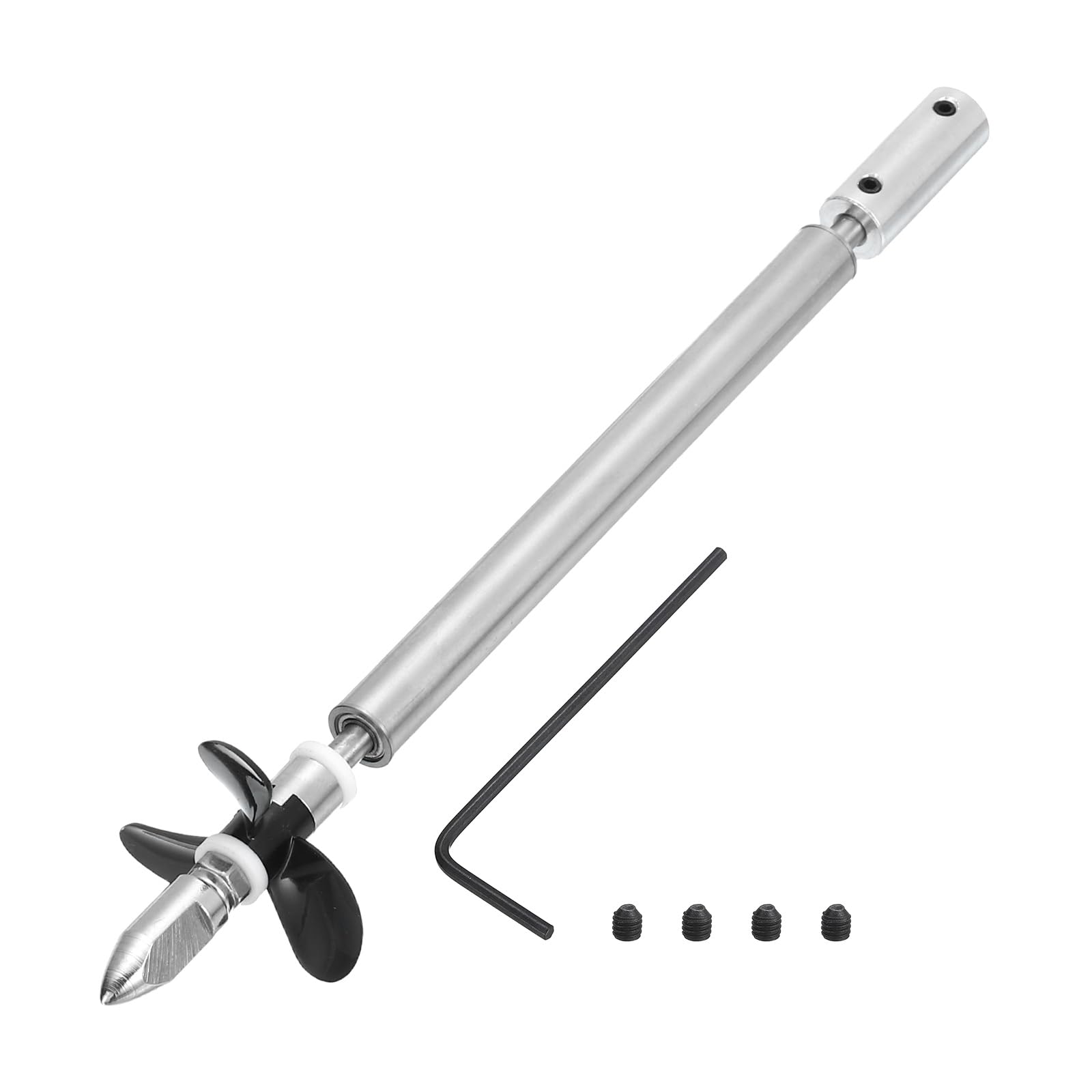 sourcing map Drive Shaft W Propeller and Coupling Joint for RC Boat Coupler Assemble Kit, L150mm Shaft, L25mm Sleeve, D36mm Three Propeller, Fit for 4 mm Motor Shaft