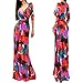 SUNNOW Womens Sexy Ladies Deep V Neck Party Dress Maxi Long Evening Dress (Asian L=US(8), Red)