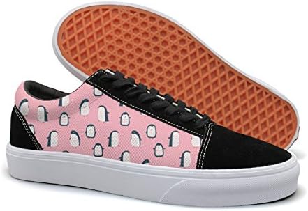 PPQQMM Pink Background And Penguin Womens Golf Le Fleur Skateboard Shoes Vintage Nmd Low Top 2018