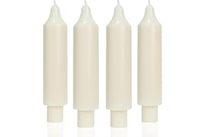 MAITREYA Ivory Short Taper Candle Candlesticks Dripless Dinner Candle for Wedding Party Decoration Home Dinner,6.5inch,4 Pack