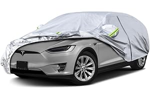 Koukou SUV Car Cover Custom Fit Tesla Model X from 2015 to 2025,Waterproof Car Cover All Weather for Automobiles Outdoor Indoor with Zipper Door, Sun Rain Dust Snow Protection.