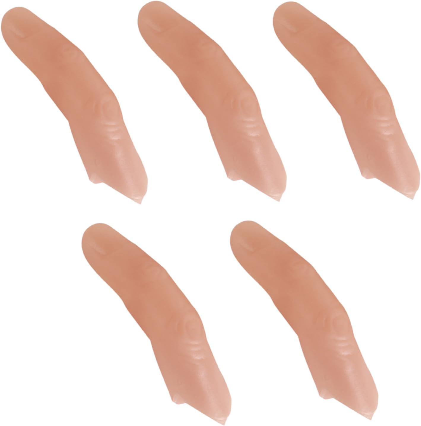 5 Pcs Fake Finger Sixth Magic Props Medium Size Rubber Thumb Magic Tricks Close up Vanish Appear Magia Gimmick Accessories (Hard)