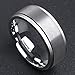 King Will BASIC 8mm White Tungsten Ring Wedding Band Step Edge Brushed Center Any Size 11