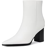 CELLENZ Women Heel Ankle Boots: 3.2 In Chunky Heels, Fashion Pointed Toe Short Boots, Fall Winter Booties for Night out, Office, Business, Weekend, Vacation