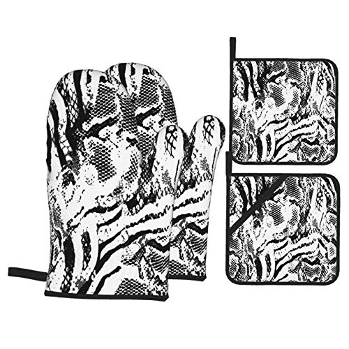 51qg0fovBYL Juego de Manoplas y Porta ollas para Horno,Diseño de patrón de Serpiente de Tres Colores,Guantes y agarraderas… Juego de Manoplas y Porta ollas para Horno,Diseño de patrón de Serpiente de Tres Colores,Guantes y agarraderas…