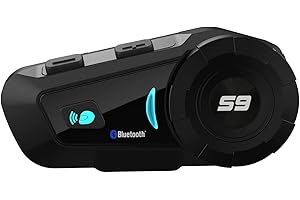 SCSETC S-9 Motorcycle Helmet Bluetooth 2000m 6-Rider Intercom, Bluetooth Helmet Headset with CVC Noise Cancellation, IP65 Waterproof/Handsfree/Voice Control