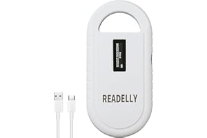 READELLY Portable Microchip Scanner, Pet ID Microchip Scanner 134.2Khz Handheld Animal Microchip Reader 128 Records Data Storage and USB Upload to PC, Supports ISO 11784/11785, FDX-B, ID64 RFID