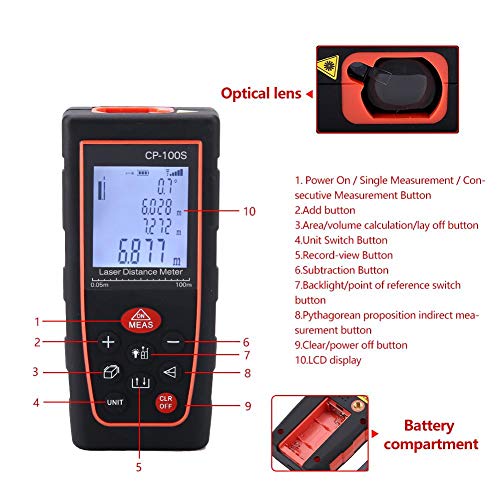 Distance Meter, Digital Rangefinder Distance Meter Range Finder Tape Distance Measure for You(100M) - Thumbnail 4
