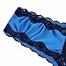FEESHOW Men's Lace Bikini Briefs Sissy Pouch Underwear Hipster Crossdress Panties Blue Medium (Waistline 29.0-34.0