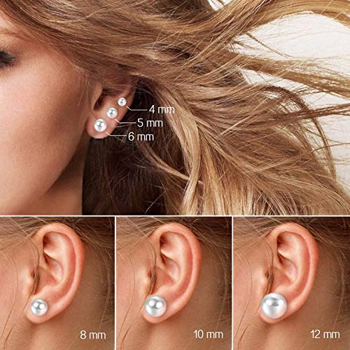 CICINIO Clip On Earrings Set, 3 Pairs Fashion Freshwater Pearl Stud Earrings Hypoallergenic Non Pierced Earrings for Women Girls