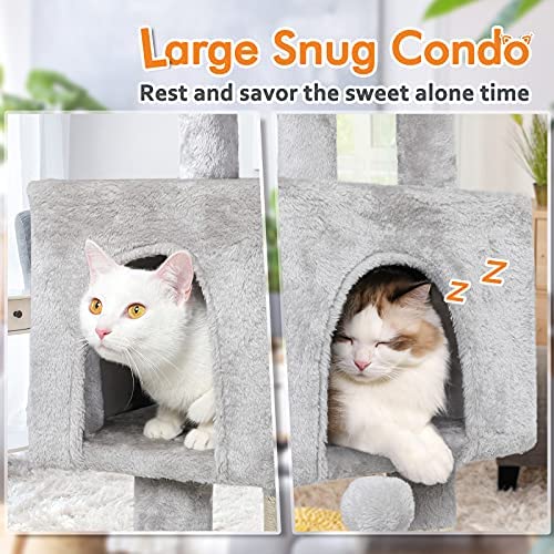 rabbitgoo Cat Tree Cat Tower with Adjustable Base, Small Cat Tree for