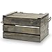 The Lucky Clover Trading Antique Wood Crate Storage Box with Swing Lid, 11
