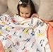 Organic Muslin Baby Toddler Blanket - 100% Hypoallergenic Cotton Bed Blankets - Alphabet by Clover & Sage