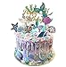 JeVenis Glitter Mermaid Cake Topper Mermai Happy Birthday Cake Decoration for Mermaid Baby Shower Birthday Party Supplies (Style 3)
