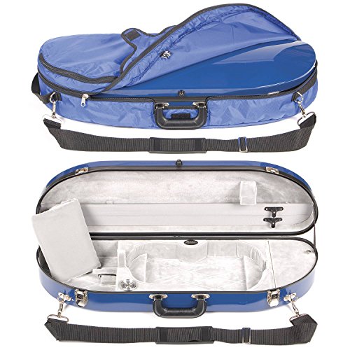 image for Bobelock 1047FV Blue Fiberglass 4/4 Violin Case with Silver Velvet Int