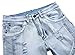 NITAGUT Men's Ripped Slim Straight fit Biker Jeans Light Blue-US 34