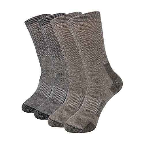 Pgaoterdoor 2 Pairs Men\'s Thick Wool Socks Thermal Camping Hiking Walking Warm Crew Socks