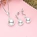 EVER FAITH 925 Sterling Silver CZ AAA Freshwater Cultured Pearl Elegant Necklace Earrings Set Clear