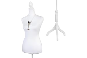 SubSun Mannequin Torso Body, Female Dress Form Height Adjustable Maniquins Women Display for Decoration, Sewing, Retail Clothing Shop, Jewelry Displays