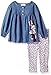 Disney Baby Girls' Minnie Mouse 2 Piece Chambray Top and Legging Set