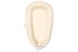 Hooyax Baby Lounger Cover Only, 100% Cotton Newborn Nest Cover, Soft Portable Baby Nest Replacement Cover for Boys Girls, Breathable Infant Lounger Covers, Baby Essential (Beige)