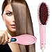 PrettyFirst Hair Straightener Brush,Massager Straightening Irons Instant Magic Silky Straight Hair Styling, Heating Detangling Hair Comb (Pink)