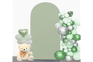 JFDYDM 6FT Sage Green Arch Backdrop Cover, Spandex Arch Backdrop Cover for Wedding, 6FT Arch Covers Stretchy Backdrop, 6 FT Arch Backdrop Cover for Party Celebration Decoration.
