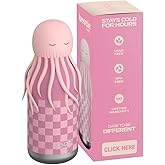 asobu Bestie Bottle Insulated Stainless Steel Water Bottle with Detachable Soft Animal Head Fun Drinking For Kids and Teens with Flexible Reusable Straw 16 Ounce