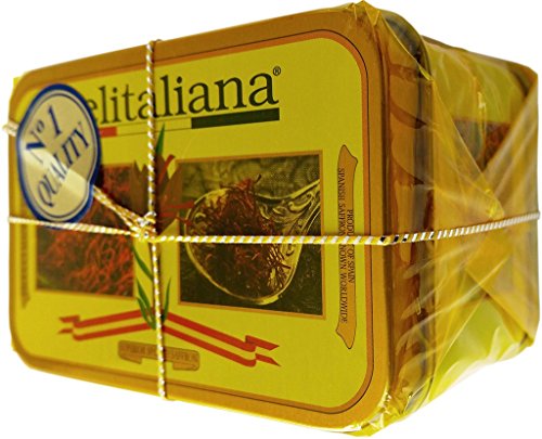 Delitaliana Spanish Saffron Tin 10-Gram, All Red Coupe Quality Threads Category I, Pure Saffron Filaments