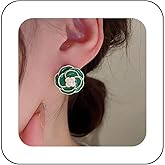 Vacaonio Camellia Flower Stud Earrings Black Enamel Floral Earriangs Pearl Flower Earrings Rose Flower Earrings Minimalist Camellia Earrings Jewelry for Women