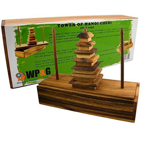 Tower Of Hanoi Chedi 7 Steps Wooden Puzzle Brain Teaser