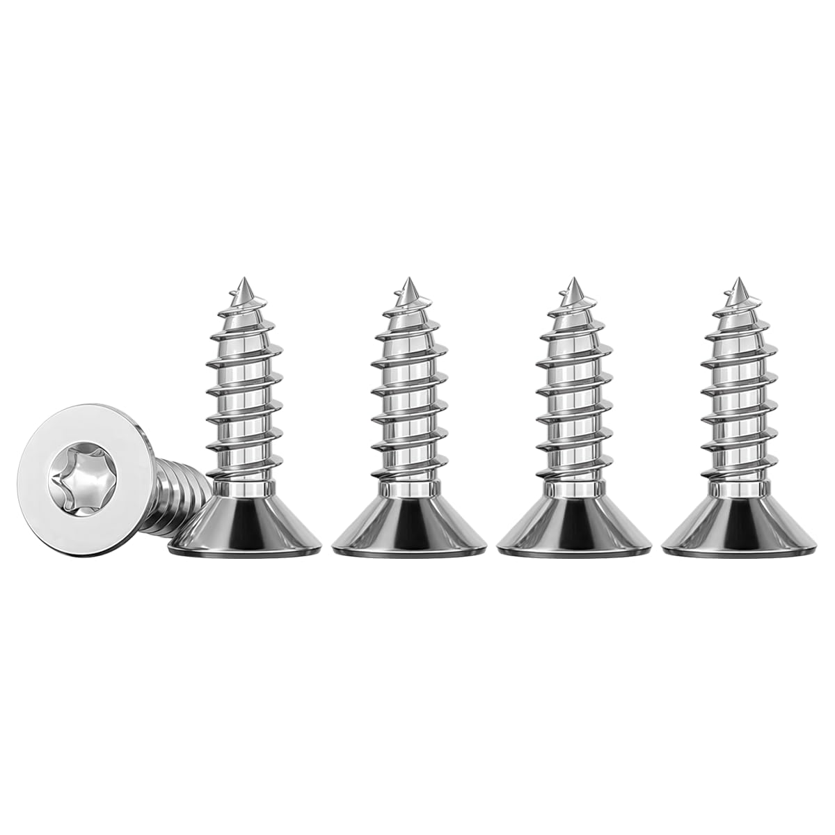Drenky 100pcs M3 x 12 Torx Countersunk Fully Threaded Chipboard Wood Screws A2 Stainless Steel Self-Tapping Screws Self-Drilling Wood Screws Standard quincunx Full Thread Woodworking Fastener