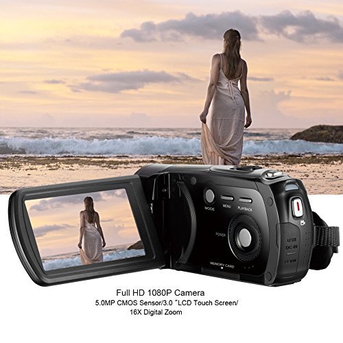 Digital Camera Camcorder FHD 1080P Night Vision Video Recorder 24MP 3 Inch Touch Screen CMOS 5.0 Sensor 270° rotation 16X Digital Zoom