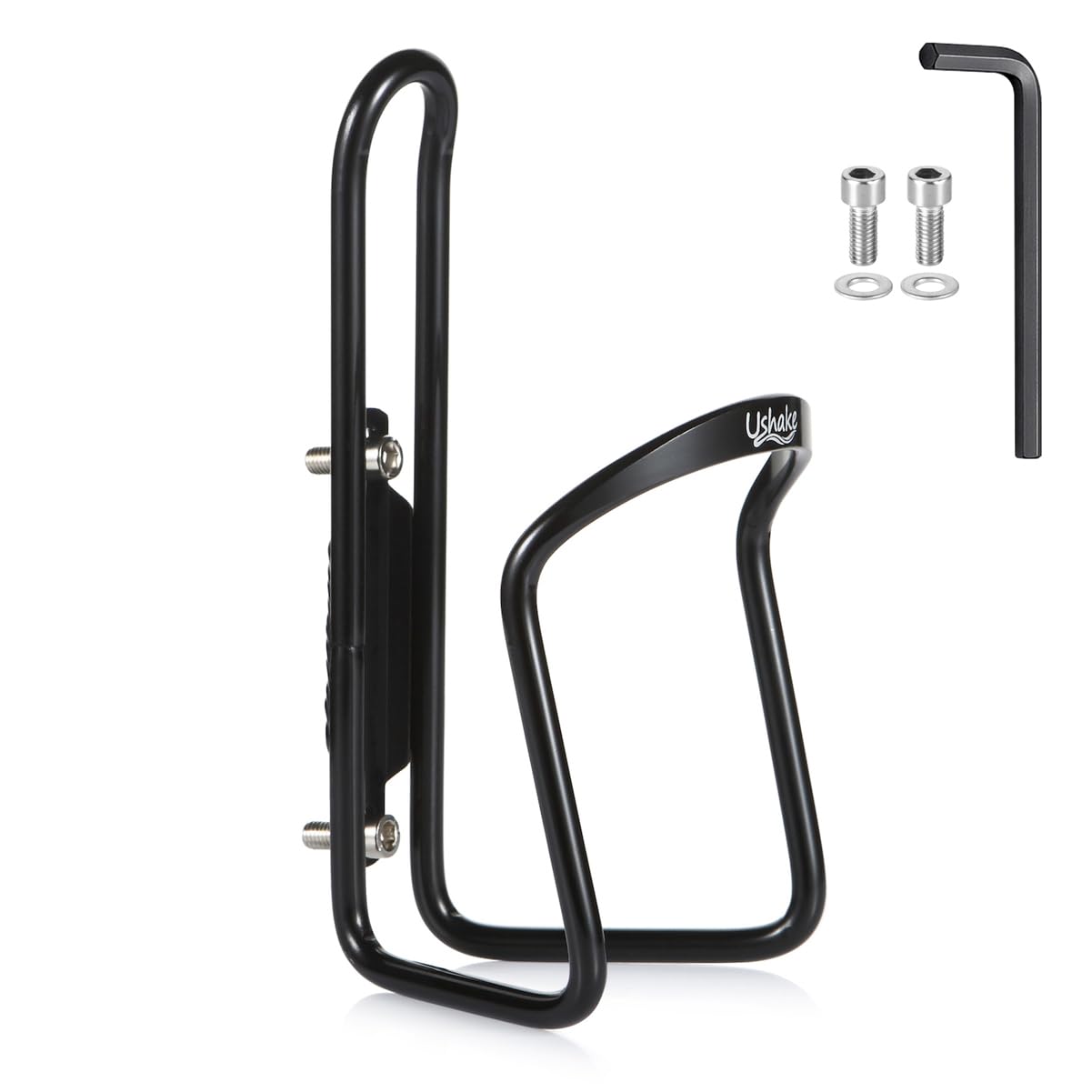 Photo 1 of USHAKE Water Bottle Cages, Basic MTB Bike Bicycle Alloy Aluminum Lightweight Water Bottle Holder Cages Brackets(1pc Pack- Drilled Holes Required) Black
