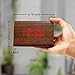 GEARONIC Digital Alarm Clock Wooden Alarm Clock Wood Modern Triangle Alarm Digital Desk Clock, Displays Time Date Temperature Calendar Wood Made Electric Clocks for Bedroom, Bedside - Brown