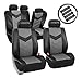 FH Group PU021GRAYBLACK-COMBO Universal Fit Premium Synthetic Leather Gray Black Automotive Seat Covers fits most Cars, SUVs, and Trucks (Airbag Compatible with Accessories Combo Set)
