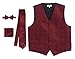 Gioberti Men's Formal 4pc Paisley Vest Necktie Bowtie and Pocket Square, Burgundy, Medium