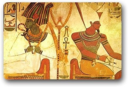Heymat Ancient Egypt Ankh Background Doormat/Gate Pad Outdoors/Indoor Bath Kitchen Decor Entryway Rug/Floor Mat 23.6 X 15.7 Inch