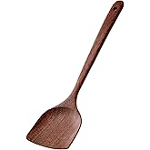 Wooden Spatula for Non Stick Cookware,Wood Utensils Set for Cooking,Long Handle Flat Frying Inclined Spatula,Healthy and High Moist Resistance (1Pcs)