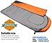 Viniper Sleeping Bag, Comfort, Waterproof and Lightweight Envelope Sleeping Bag with Compression Sack Perfect for 4 Season Traveling, Camping, Hiking, Outdoor Fit Kid Women Men (Orange + Gray)